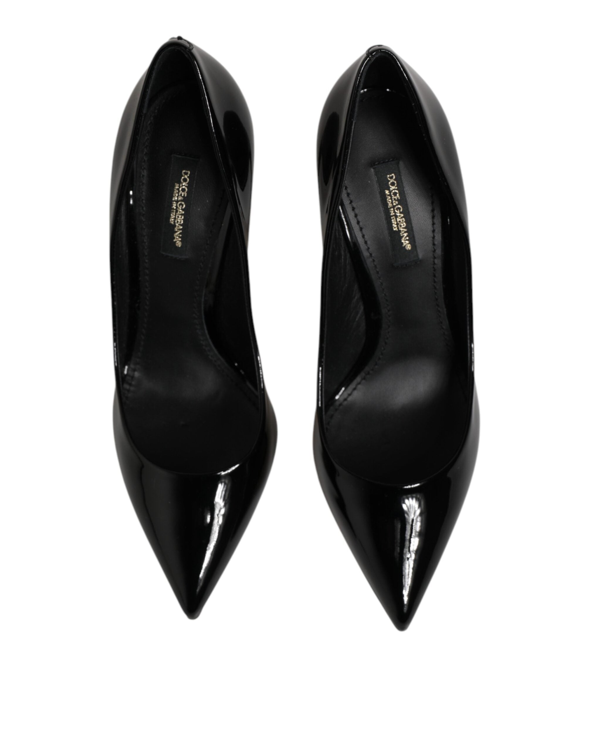 Dolce & Gabbana Schwarze Leder-Stilettos mit Pfennigabsatz