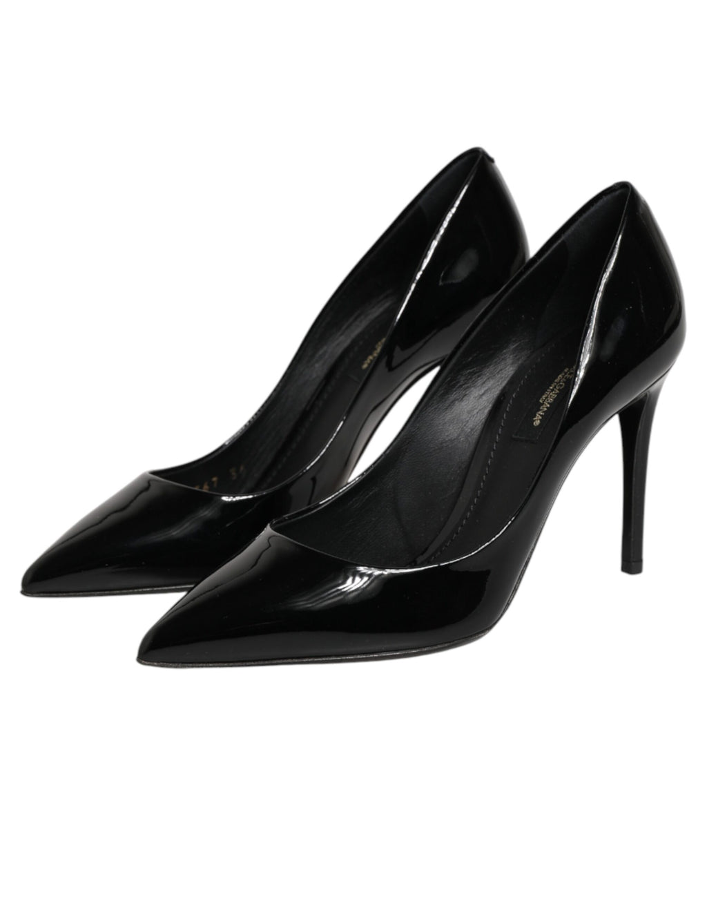 Dolce & Gabbana Schwarze Leder-Stilettos mit Pfennigabsatz