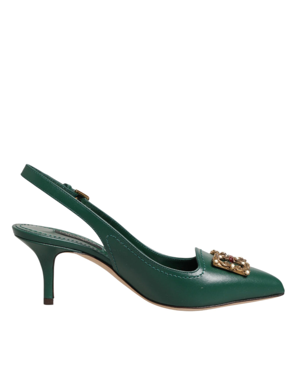 Dolce & Gabbana Grüne Leder-AMORE-Slingback-Pumps