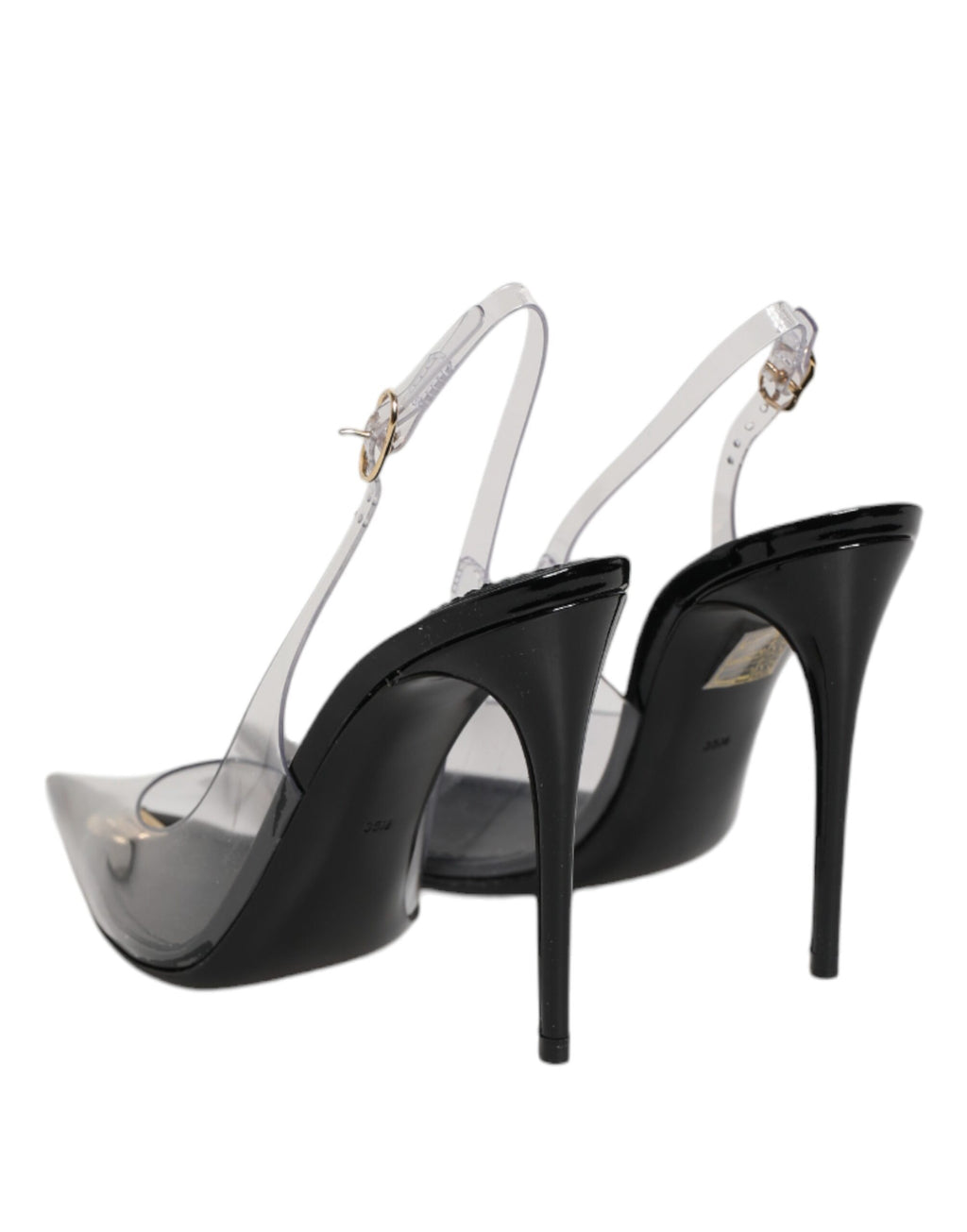 Dolce & Gabbana Schwarze Leder-Pumps mit transparentem PVC-Riemen