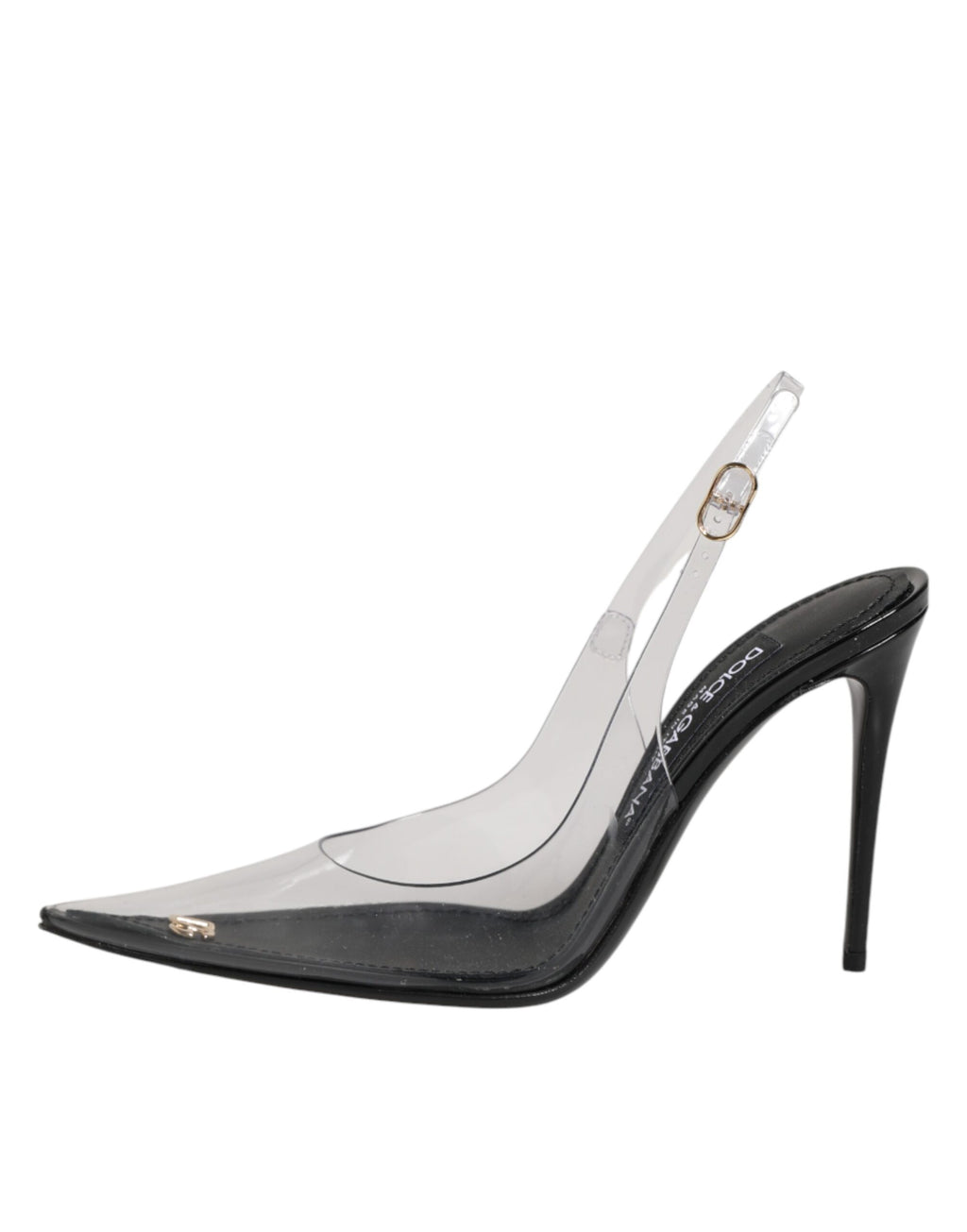 Dolce & Gabbana Schwarze Leder-Pumps mit transparentem PVC-Riemen
