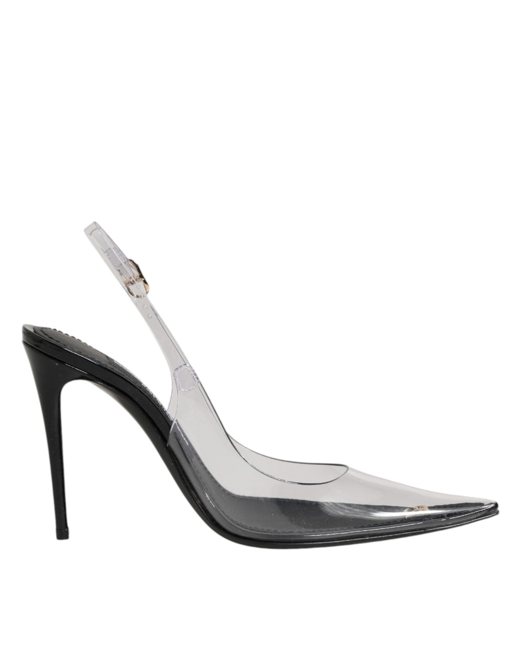Dolce & Gabbana Schwarze Leder-Pumps mit transparentem PVC-Riemen