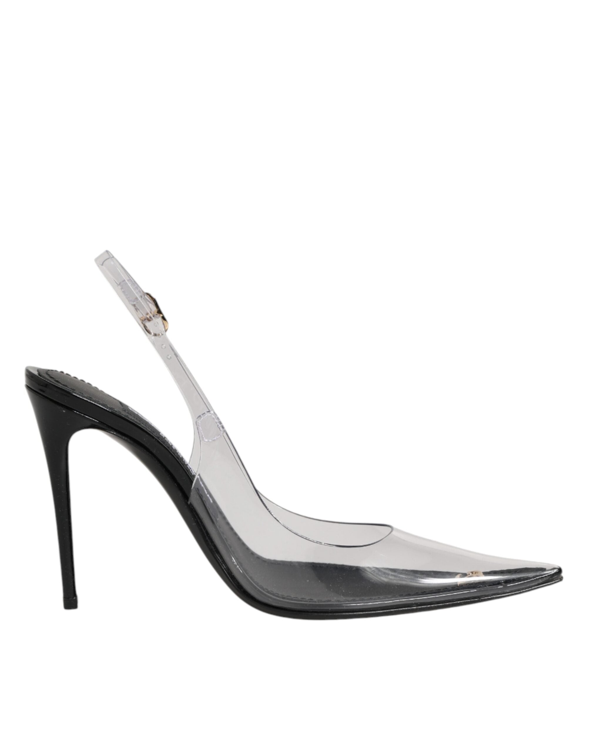 Dolce & Gabbana Schwarze Leder-Pumps mit transparentem PVC-Riemen