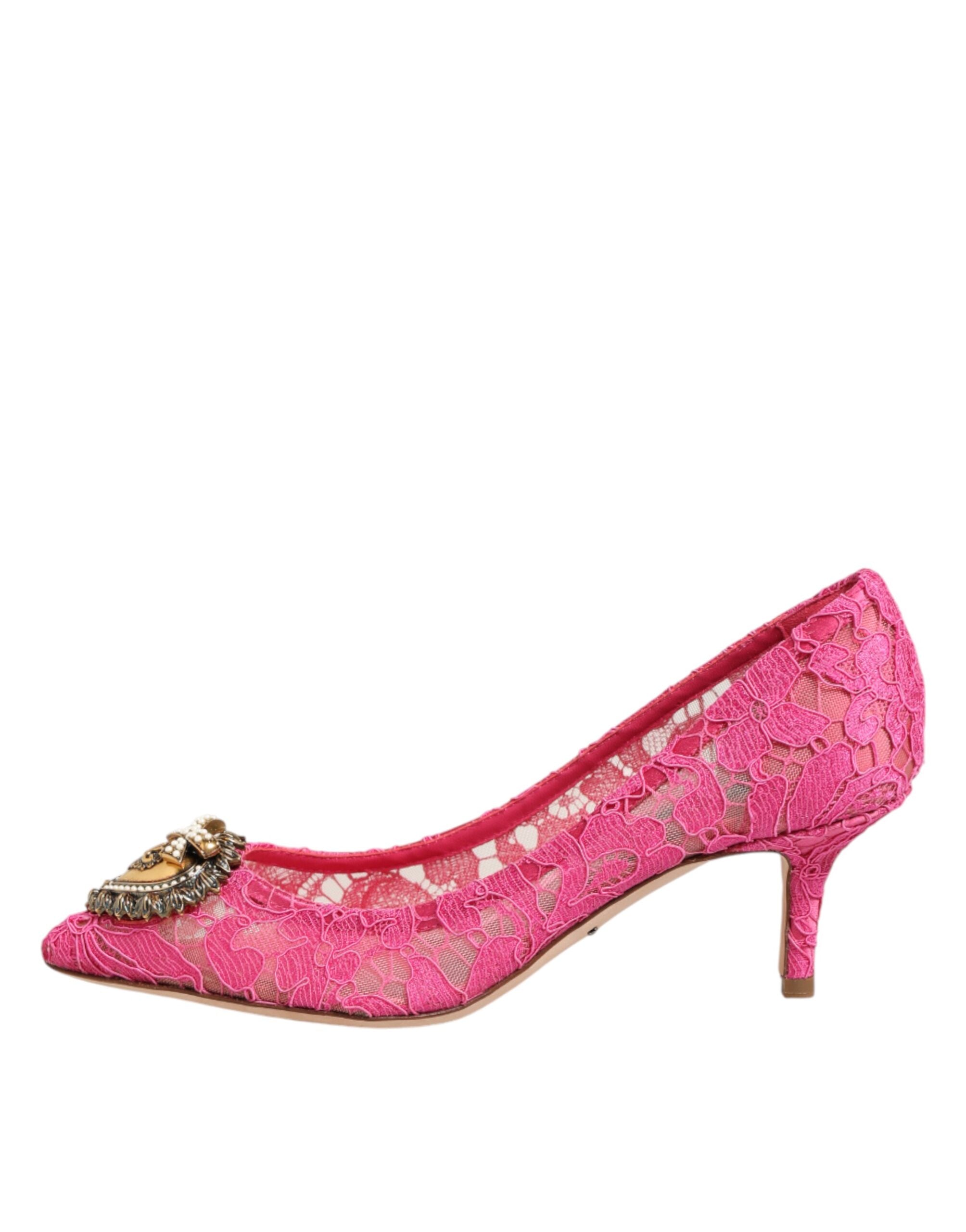 Dolce & Gabbana Rosa Taormina Spitze DEVOTION Pumps