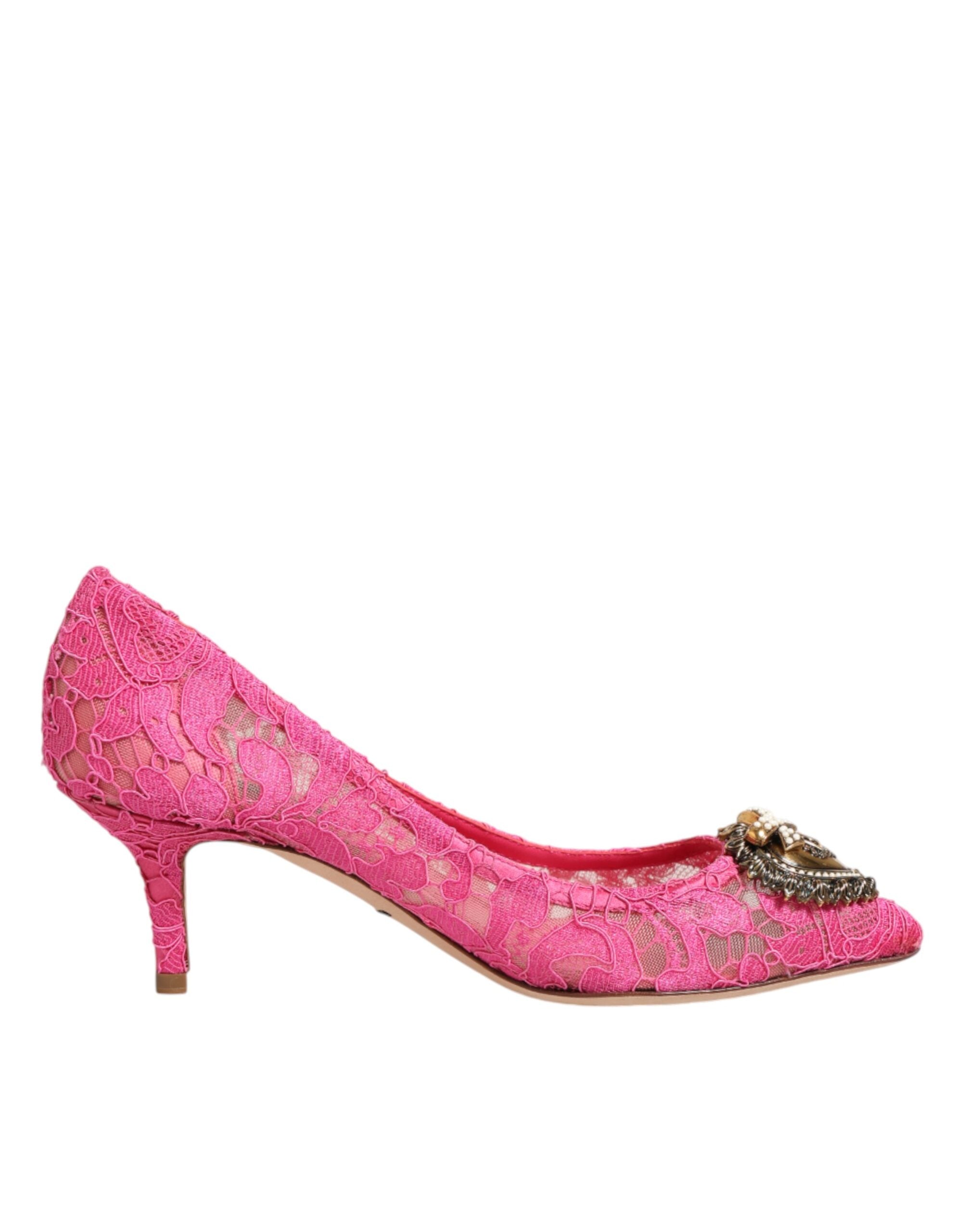 Dolce & Gabbana Rosa Taormina Spitze DEVOTION Pumps