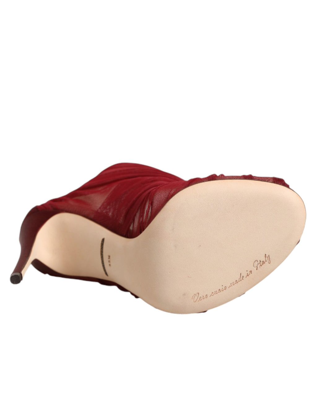 Dolce & Gabbana Rote Stiefelletten aus Tüll mit Stilettoabsatz