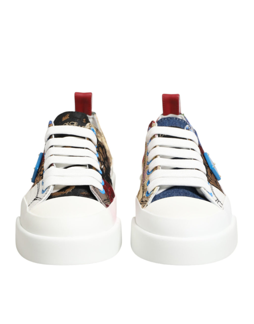 Dolce & Gabbana Bunte Patchwork-Sneaker mit niedrigem Schaft