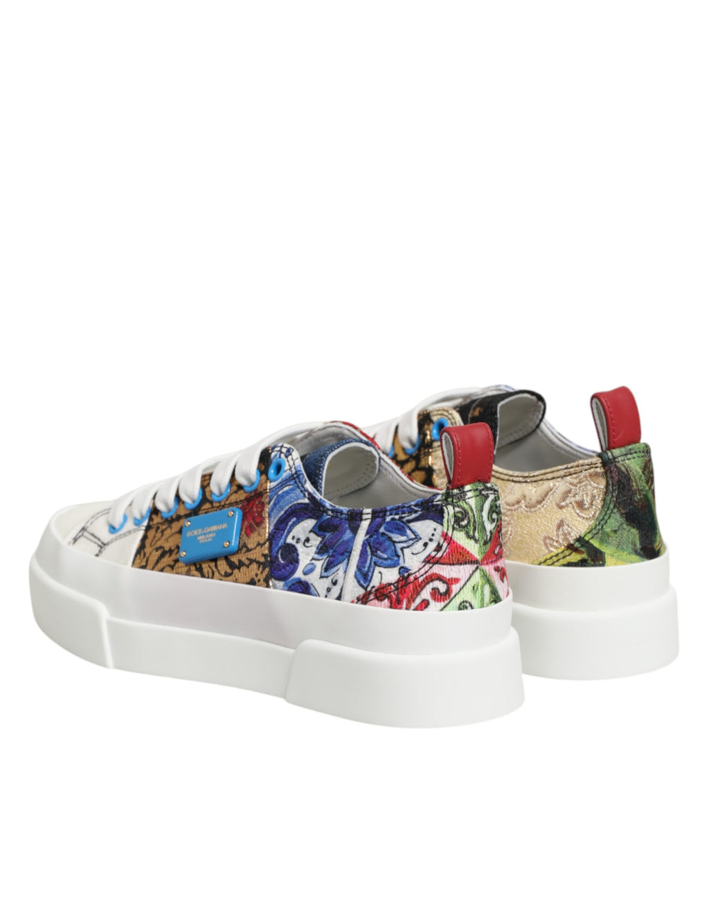 Dolce & Gabbana Bunte Patchwork-Sneakers mit niedrigem Schaft