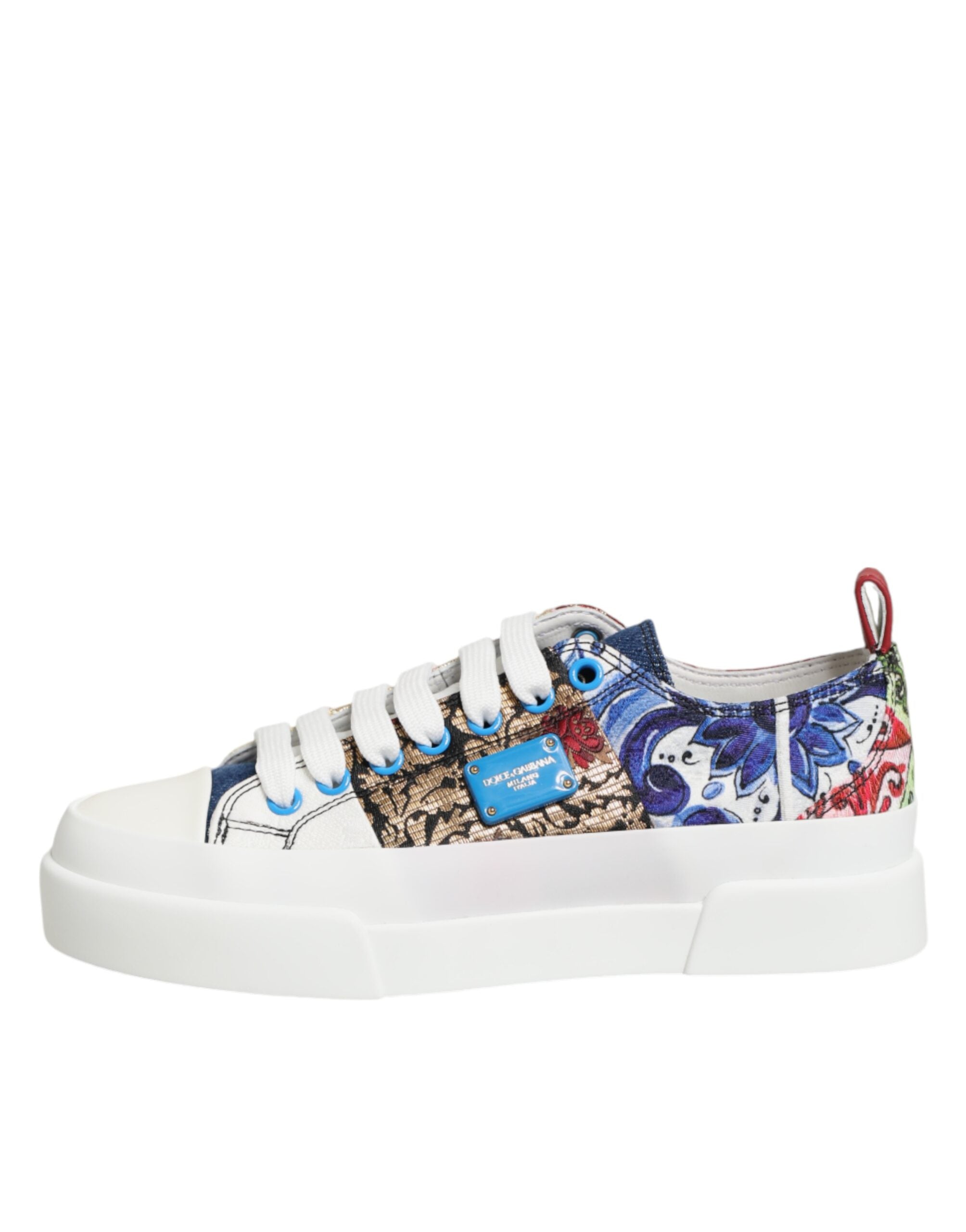 Dolce & Gabbana Bunte Patchwork-Sneaker mit niedrigem Schaft