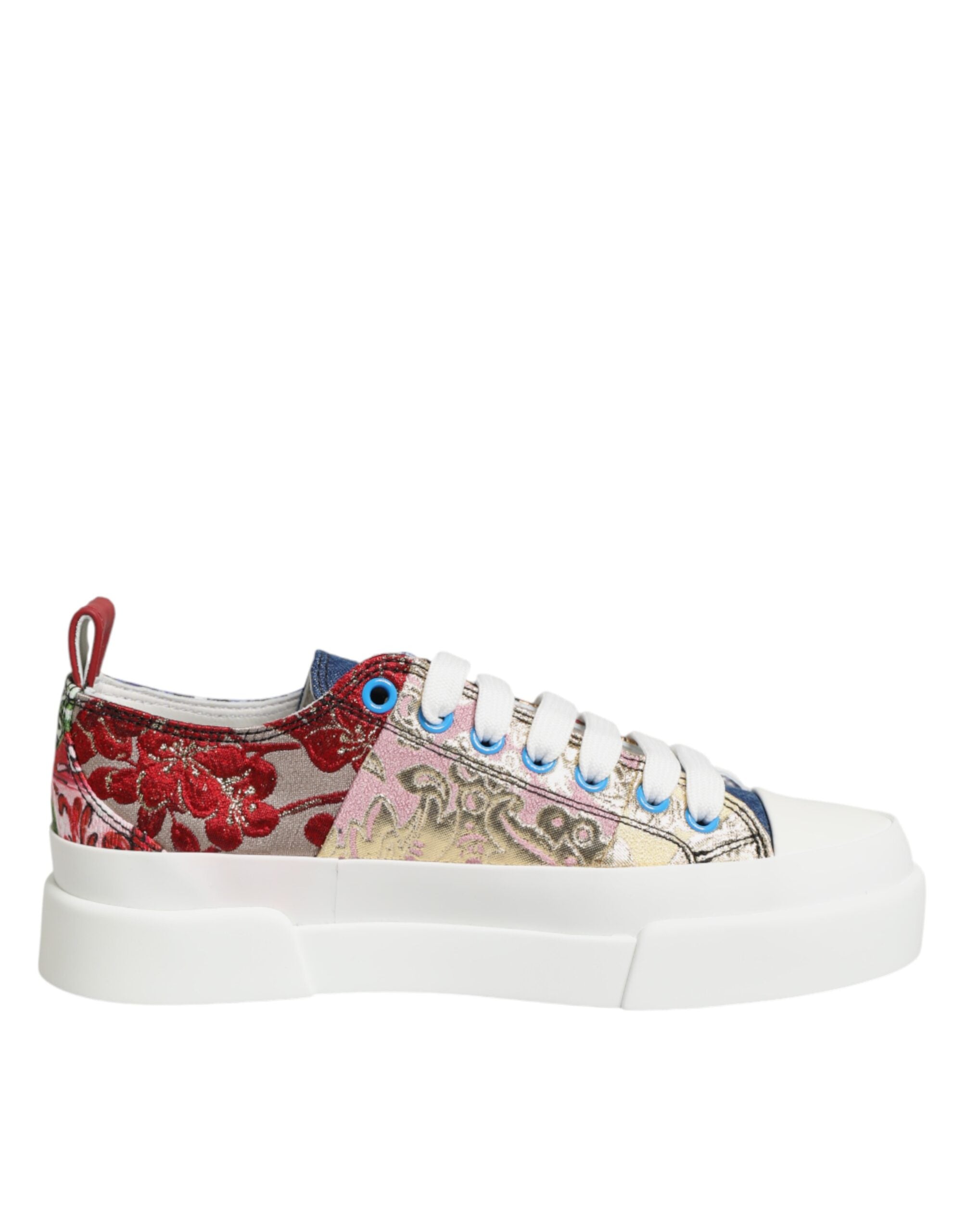 Dolce & Gabbana Bunte Patchwork-Sneakers mit niedrigem Schaft