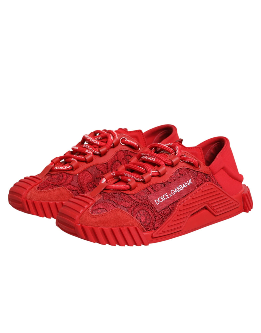 Dolce & Gabbana Rote Logo-Schnürschuhe NS1 Sneakers