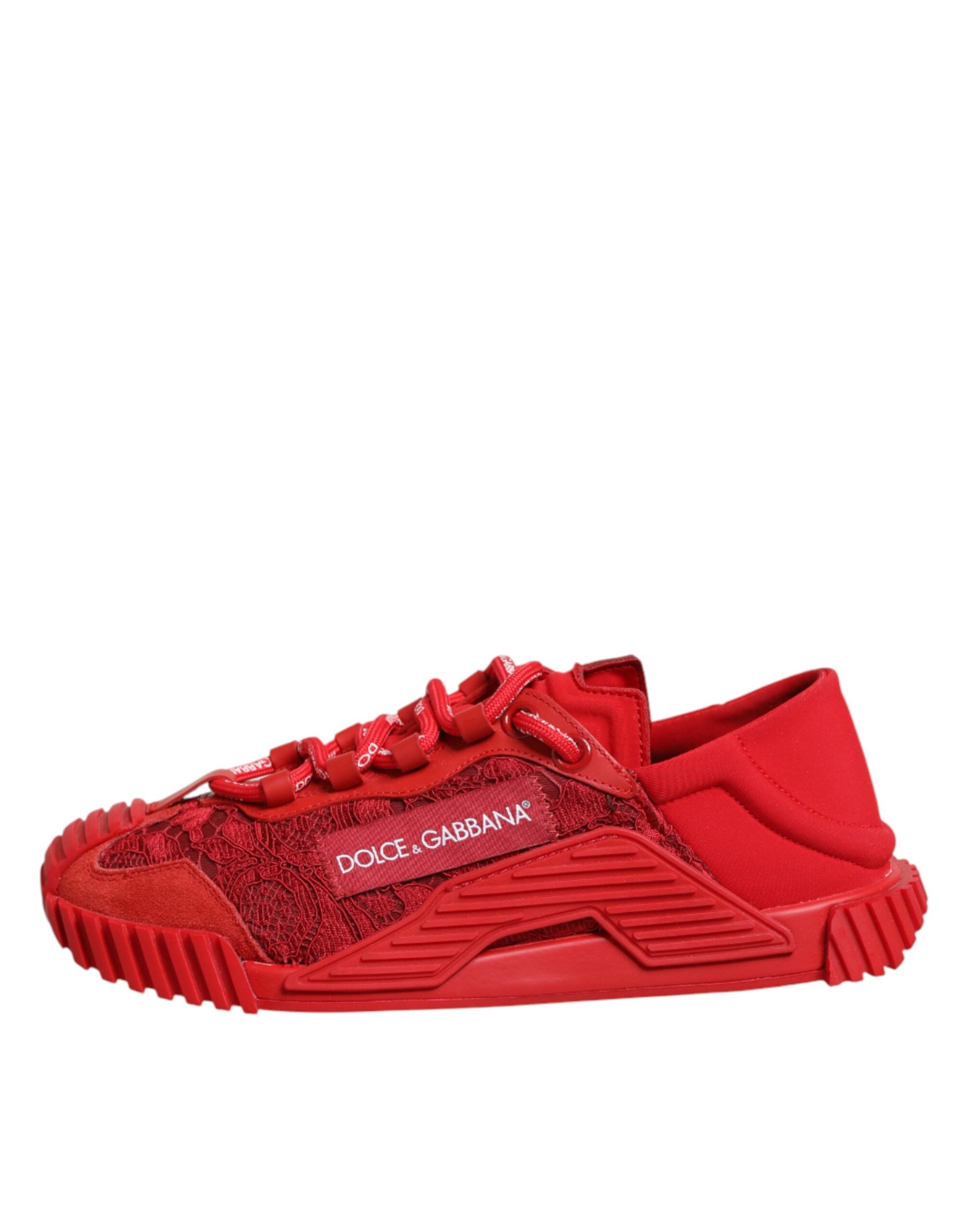 Dolce & Gabbana Rote Logo-Schnürschuhe NS1 Sneakers