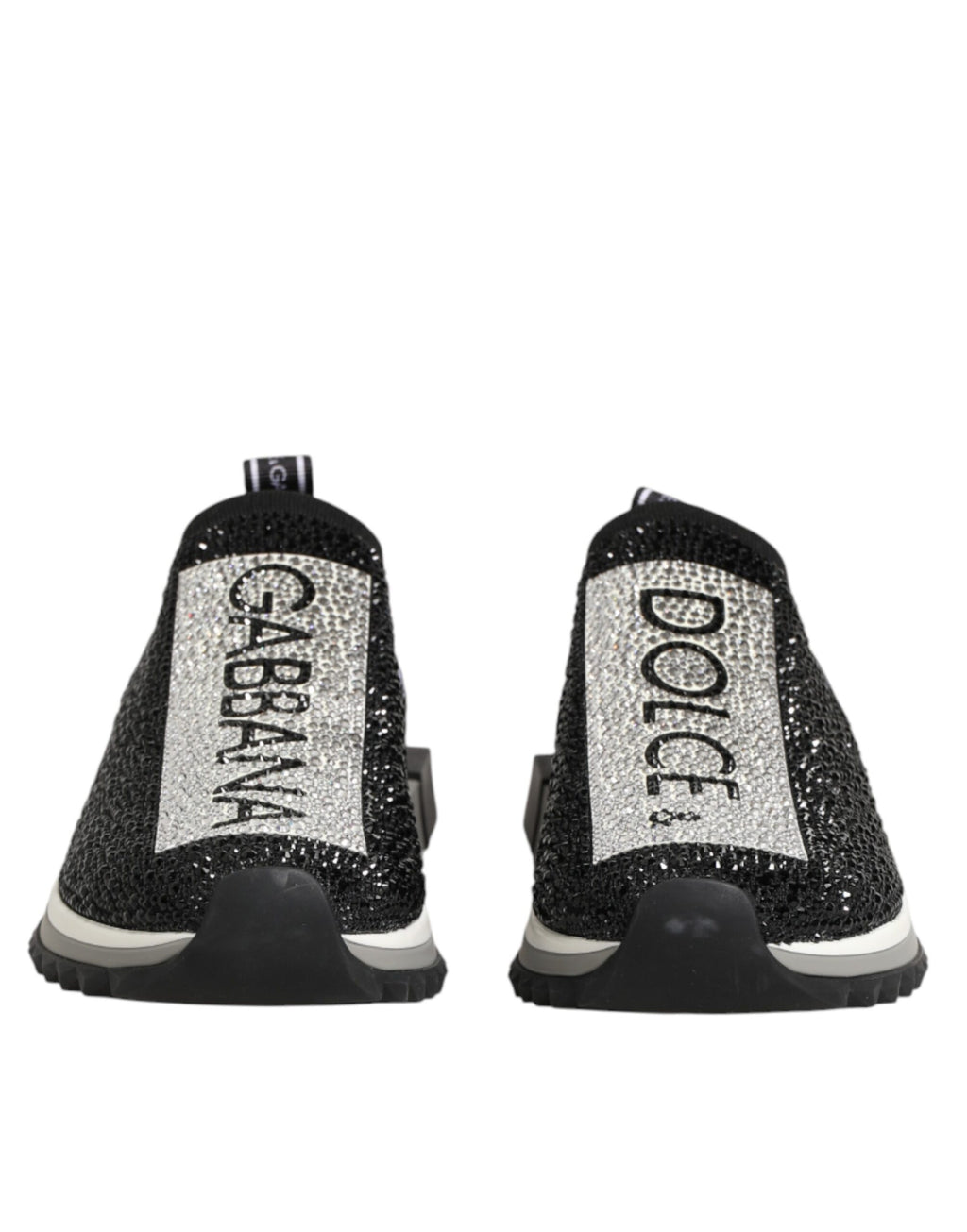 Dolce & Gabbana Schwarze Slip-On-Sneaker Sorrento mit Silberakzenten