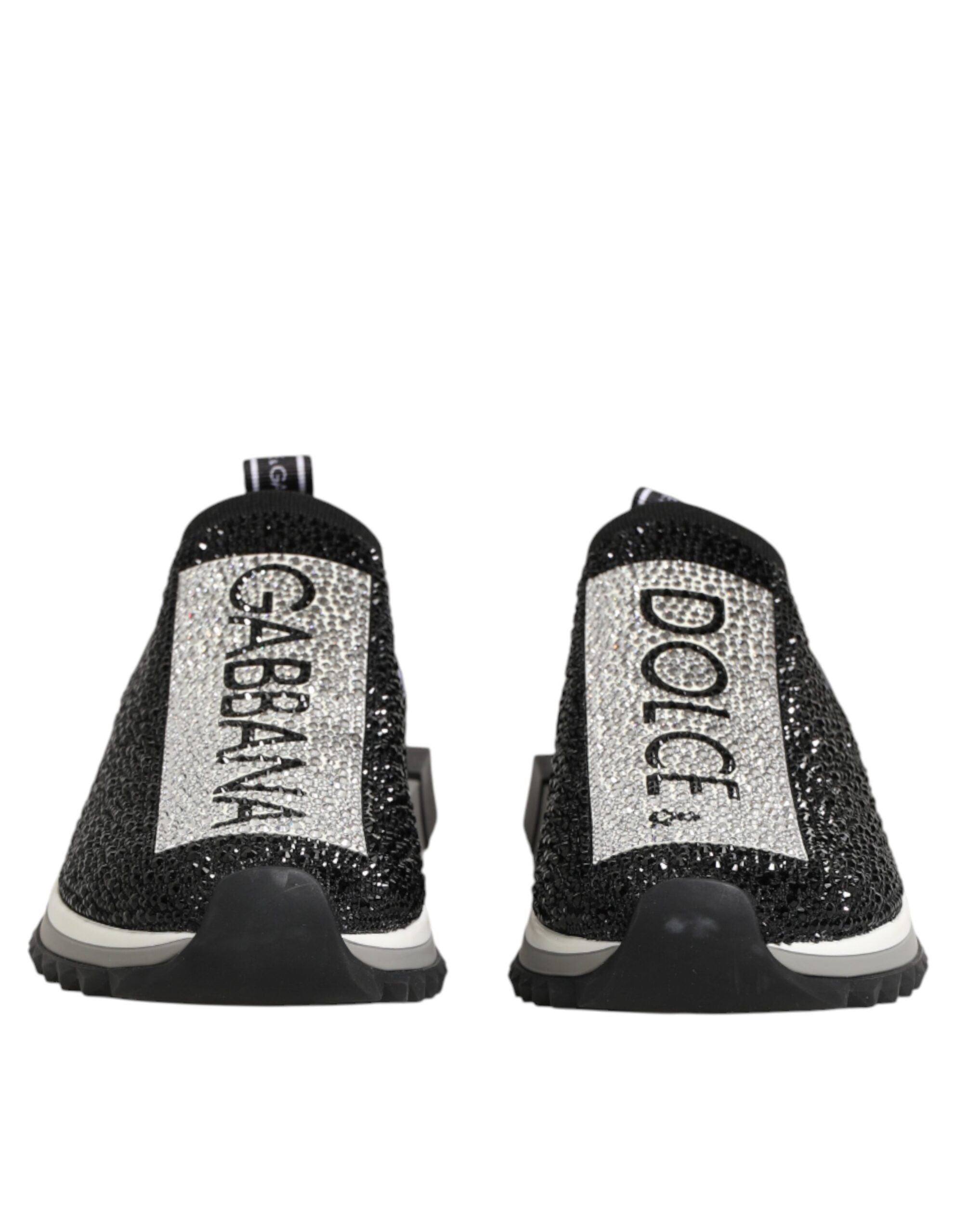 Dolce & Gabbana Schwarze Slip-On-Sneaker Sorrento mit Silberakzenten