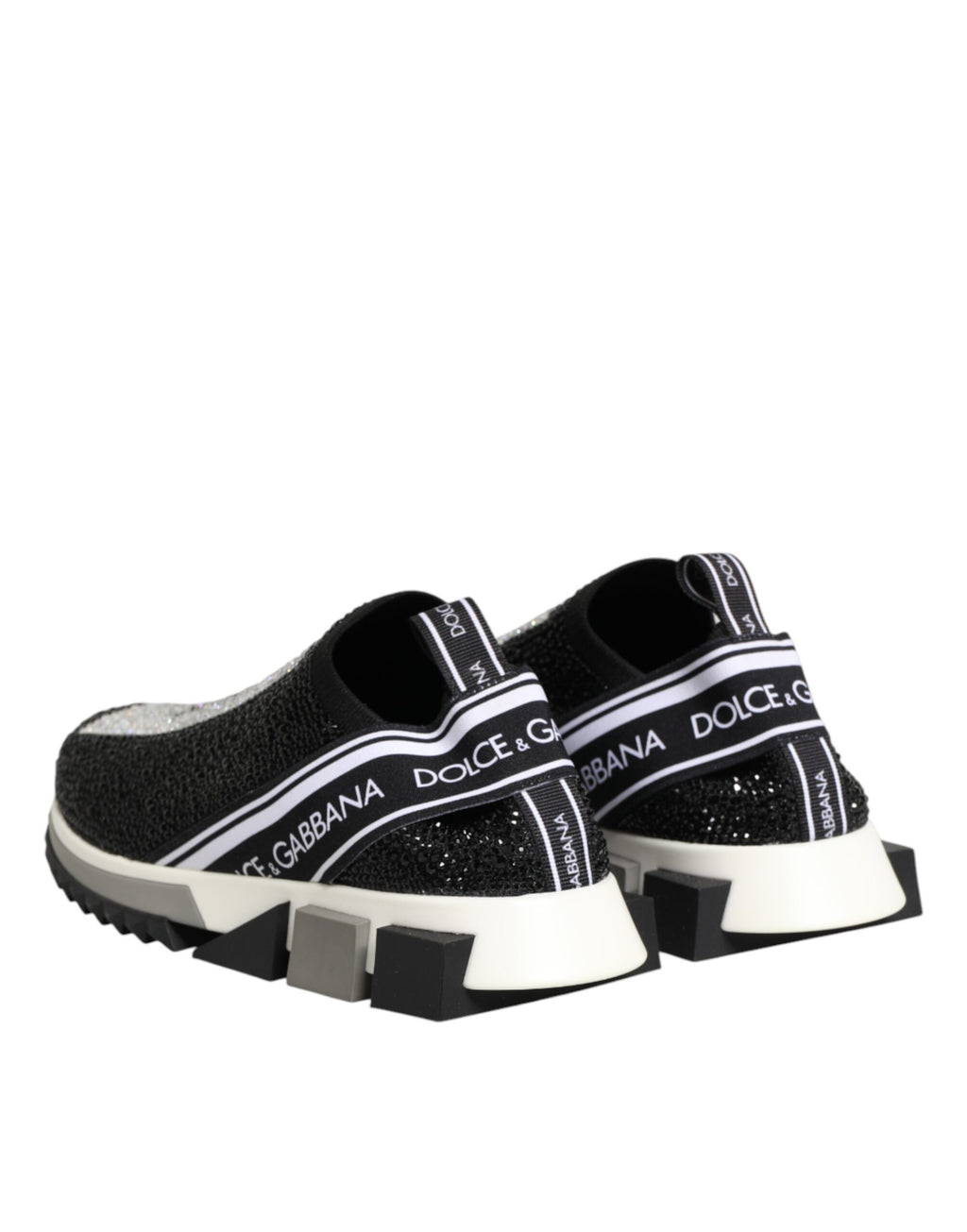 Dolce & Gabbana Schwarze Slip-On-Sneaker Sorrento mit Silberakzenten