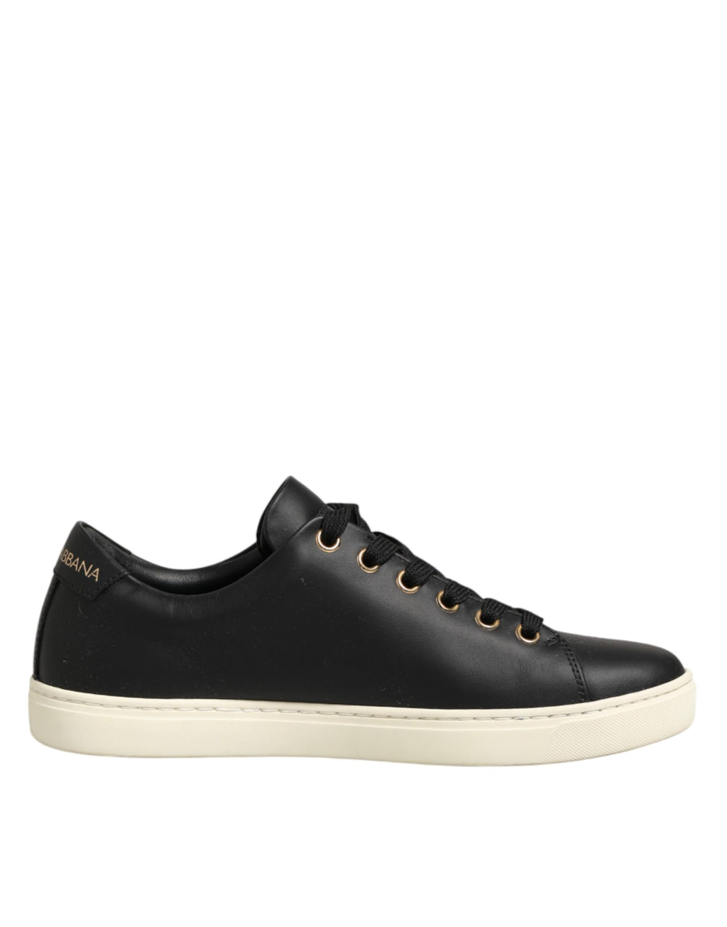 Dolce & Gabbana Schwarze Leder-Sneaker mit Sacred-Heart-Motiv