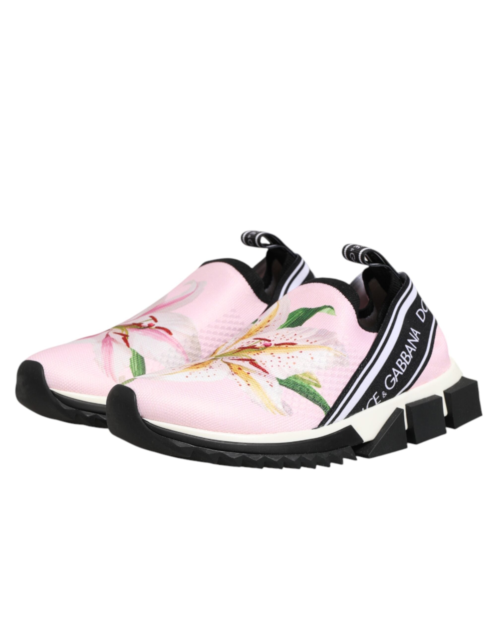 Dolce & Gabbana Rosa Sorrento Sneaker mit Blumenmuster