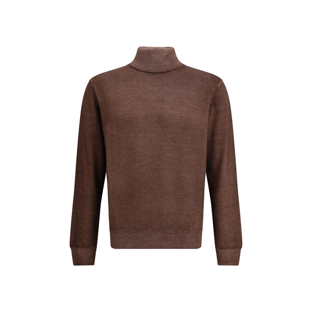 Cruciani Brauner Wollrollkragenpullover