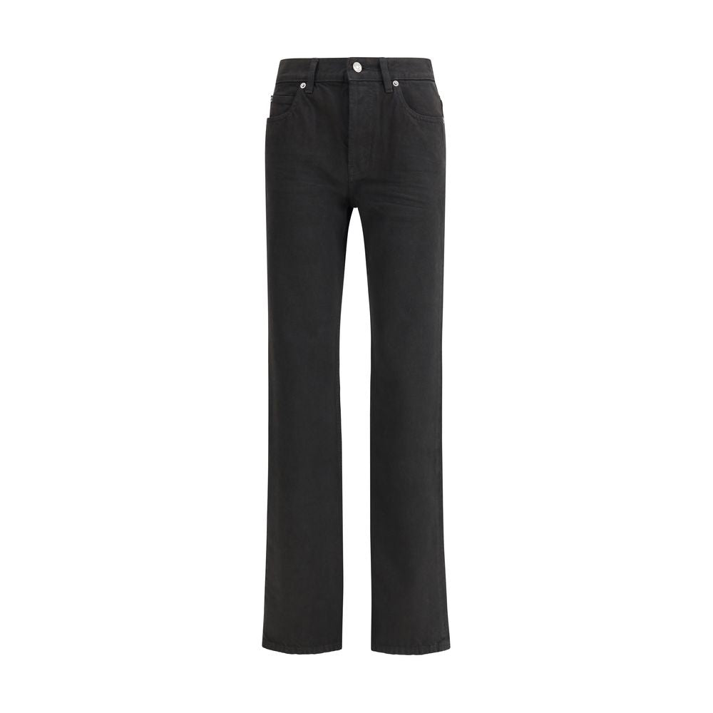 Saint Laurent Schwarze Baumwolljeans mit geradem Bein