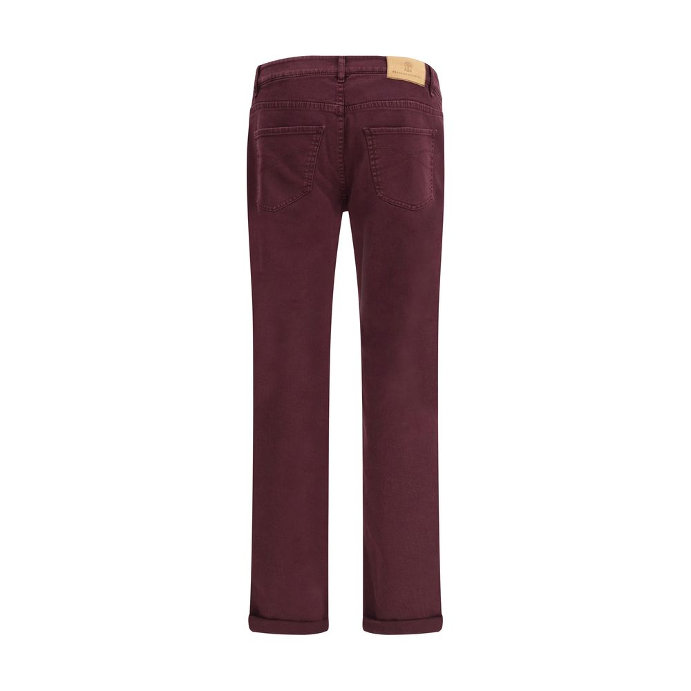 Brunello Cucinelli Lila Baumwolljeans in Slim Fit