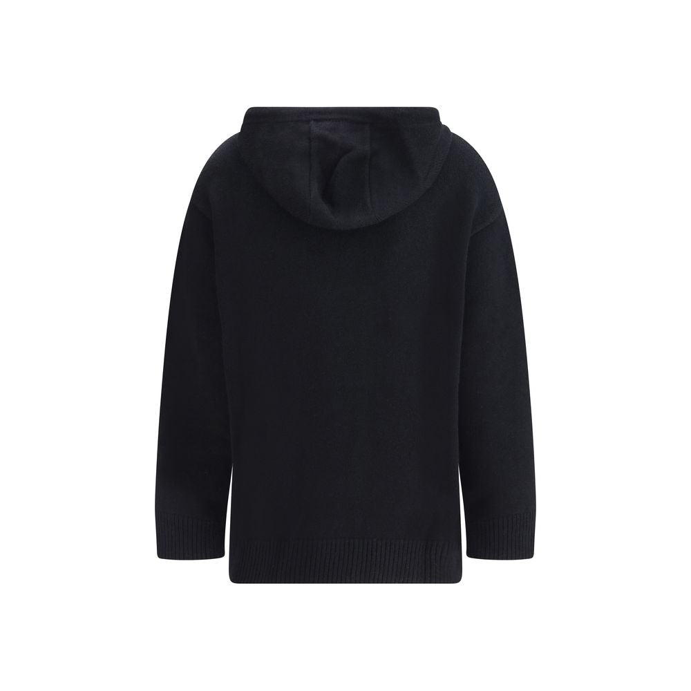 Max Mara Schwarzer Woll-Hoodie