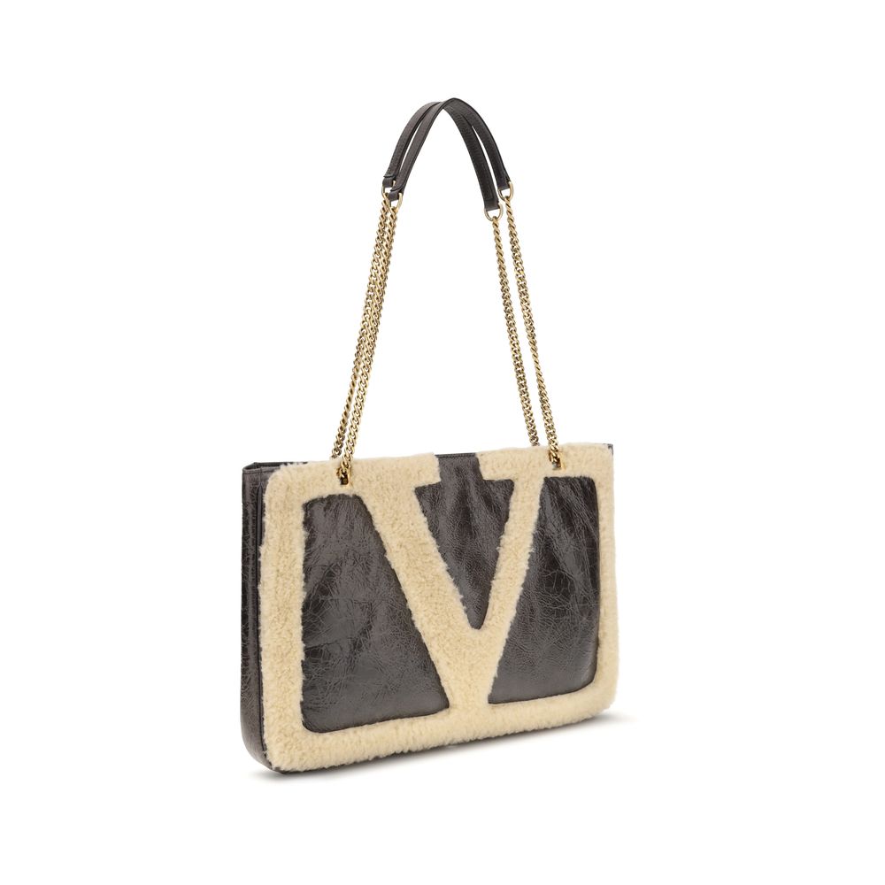 Valentino Garavani Schwarze Ledertasche mit Kettenriemen