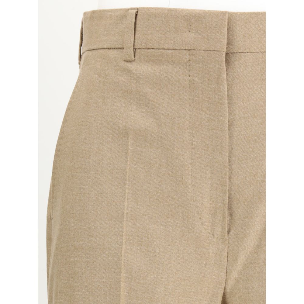 Max Mara Braune Fleece-Wollhose im Casual-Stil