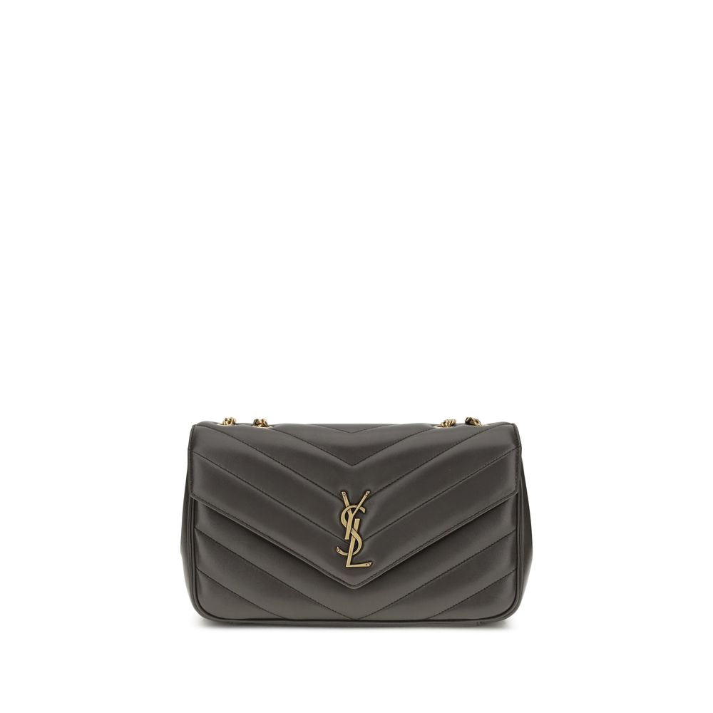 Saint Laurent Grau Kalbsleder Bos Taurus Schultertasche