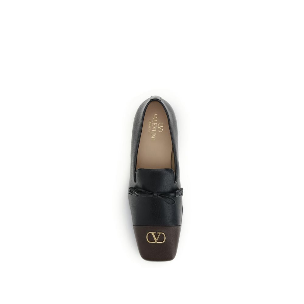 Valentino Garavani Schwarze Leder-Slipper