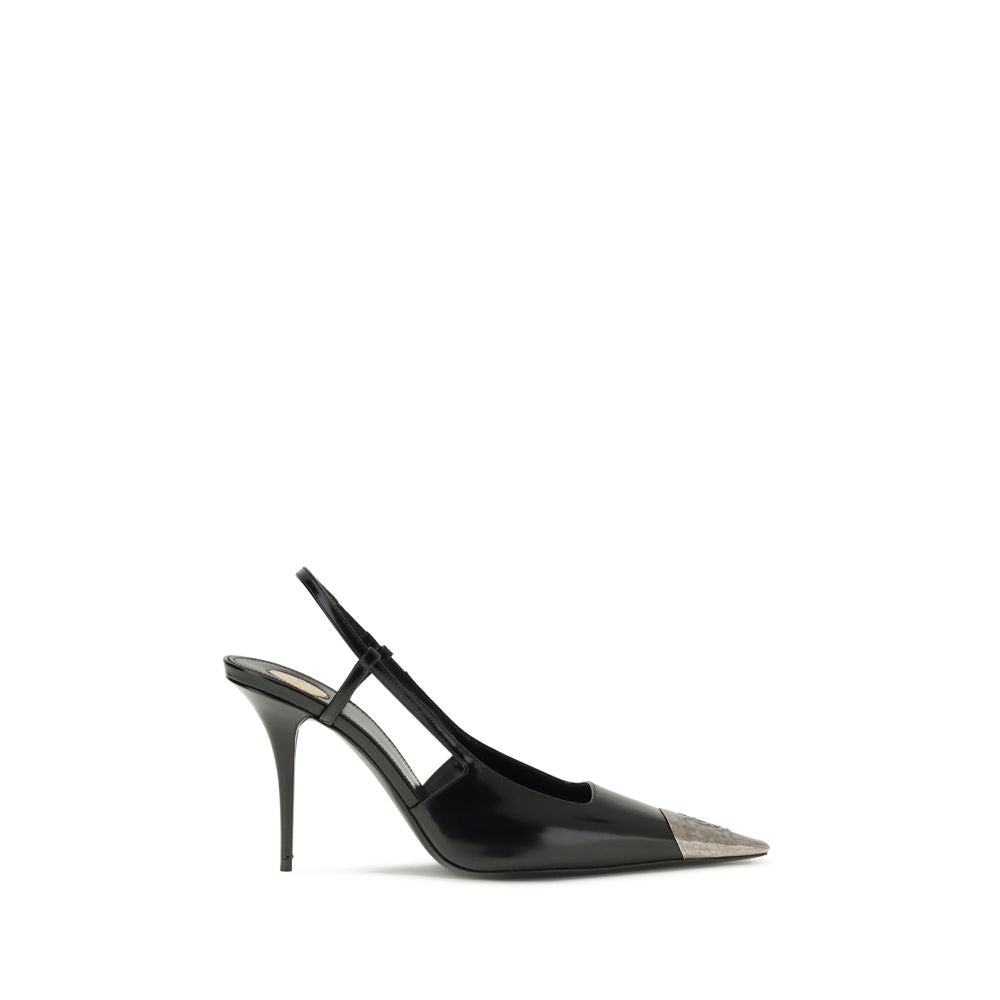 Saint Laurent Schwarze Kalbsleder Bos Taurus High Heels