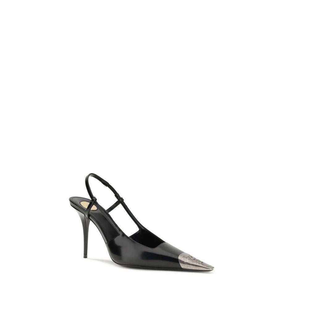 Saint Laurent Schwarze Kalbsleder Bos Taurus High Heels