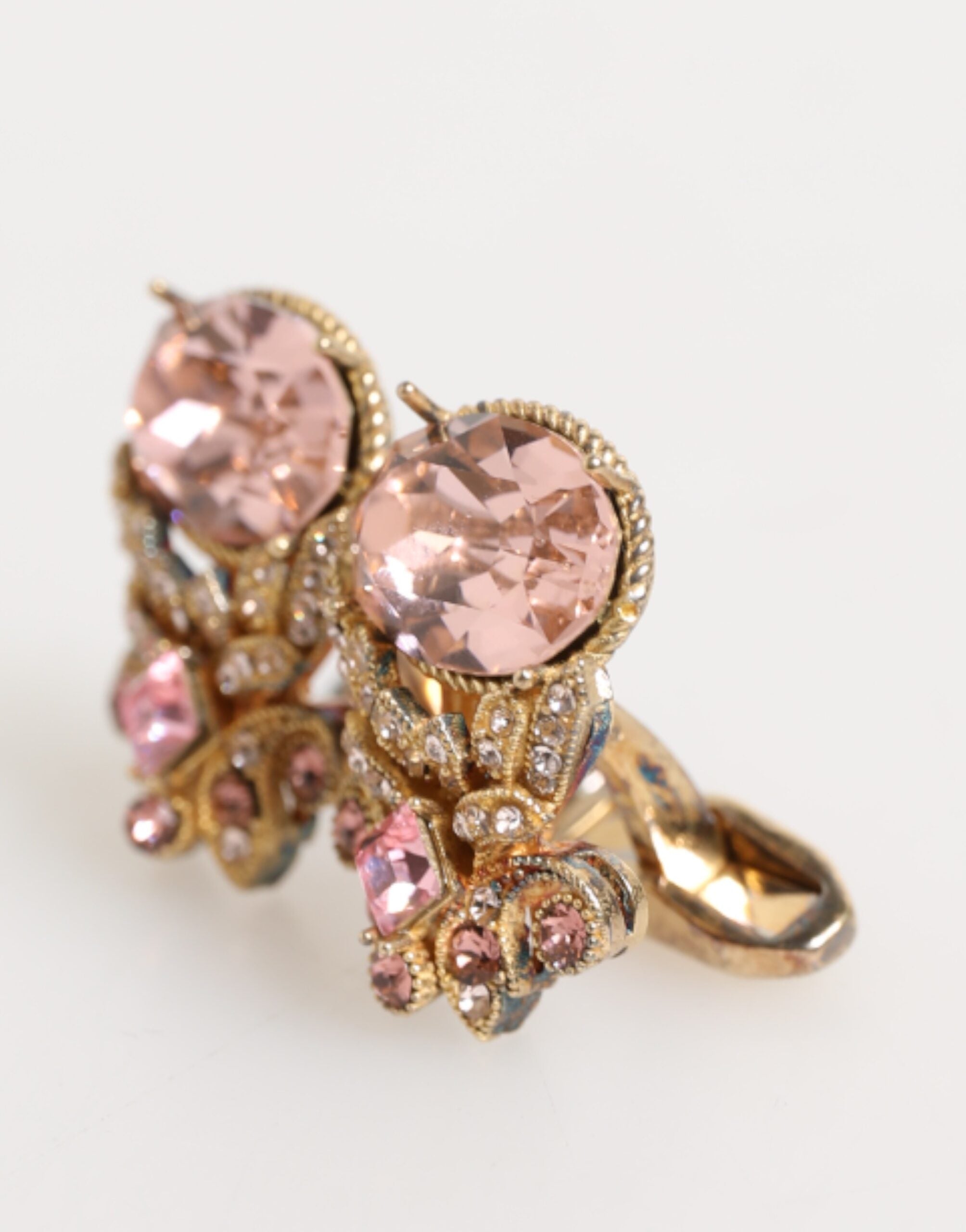 Dolce & Gabbana Manschettenknöpfe aus 925er Sterlingsilber mit Kristall-Akzenten in Gold