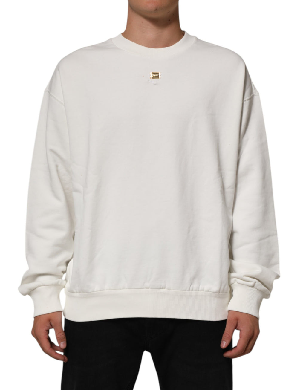 Dolce & Gabbana Weißes DG Logo-Sweatshirt mit Rundhalsausschnitt