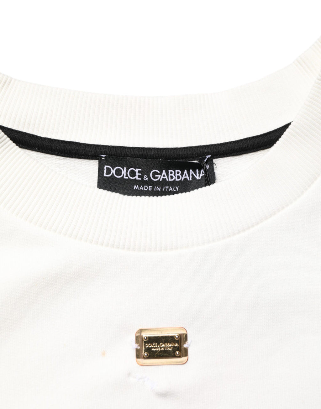 Dolce & Gabbana Weißes DG Logo-Sweatshirt mit Rundhalsausschnitt