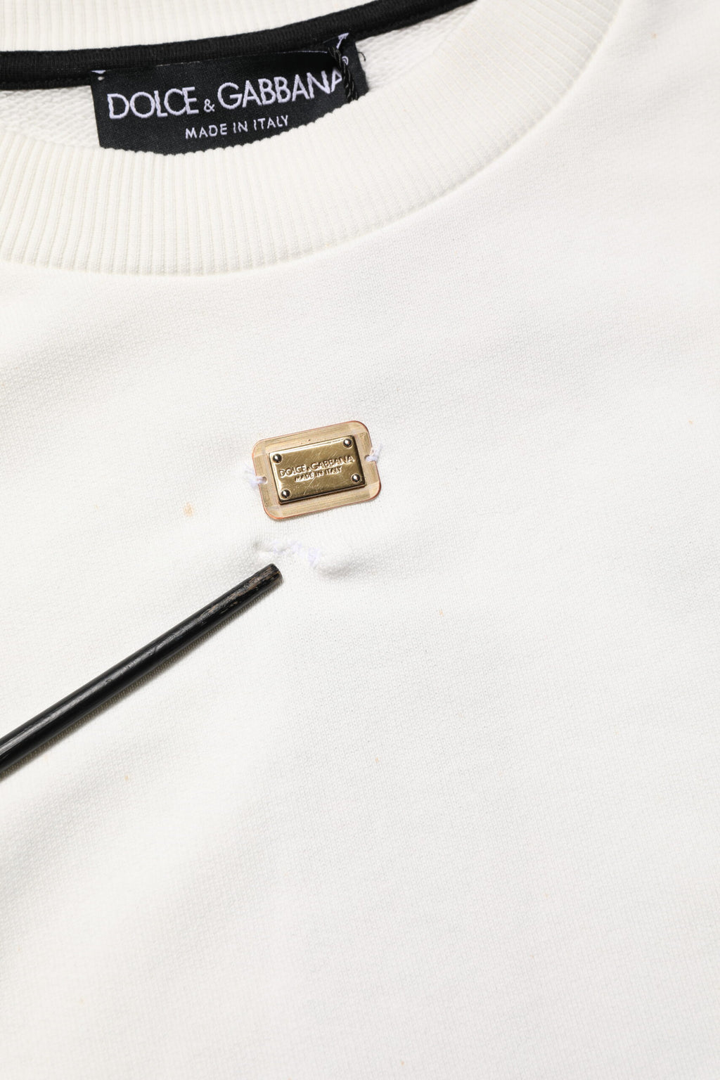 Dolce & Gabbana Weißes DG Logo-Sweatshirt mit Rundhalsausschnitt