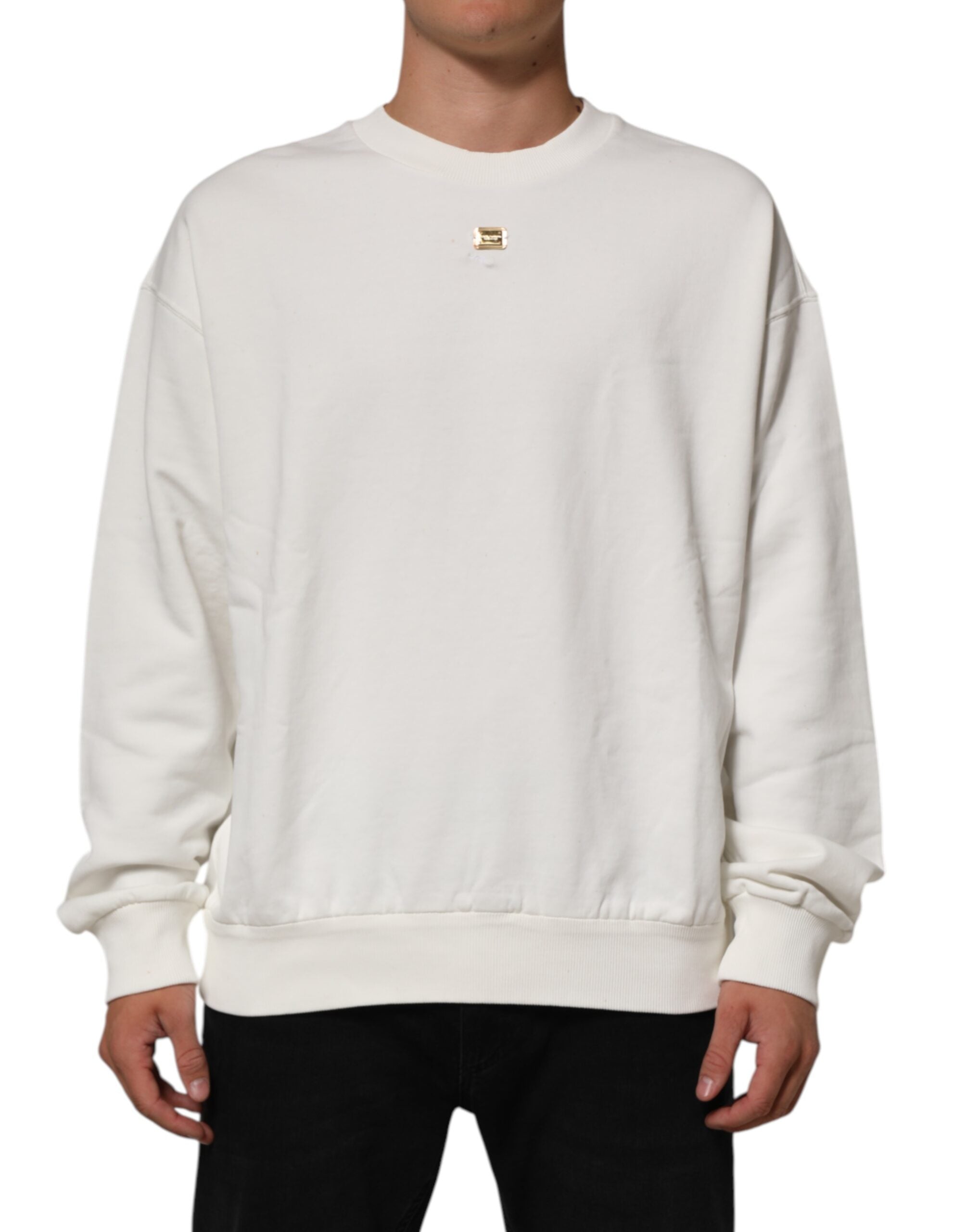 Dolce & Gabbana Weißes DG Logo-Sweatshirt mit Rundhalsausschnitt