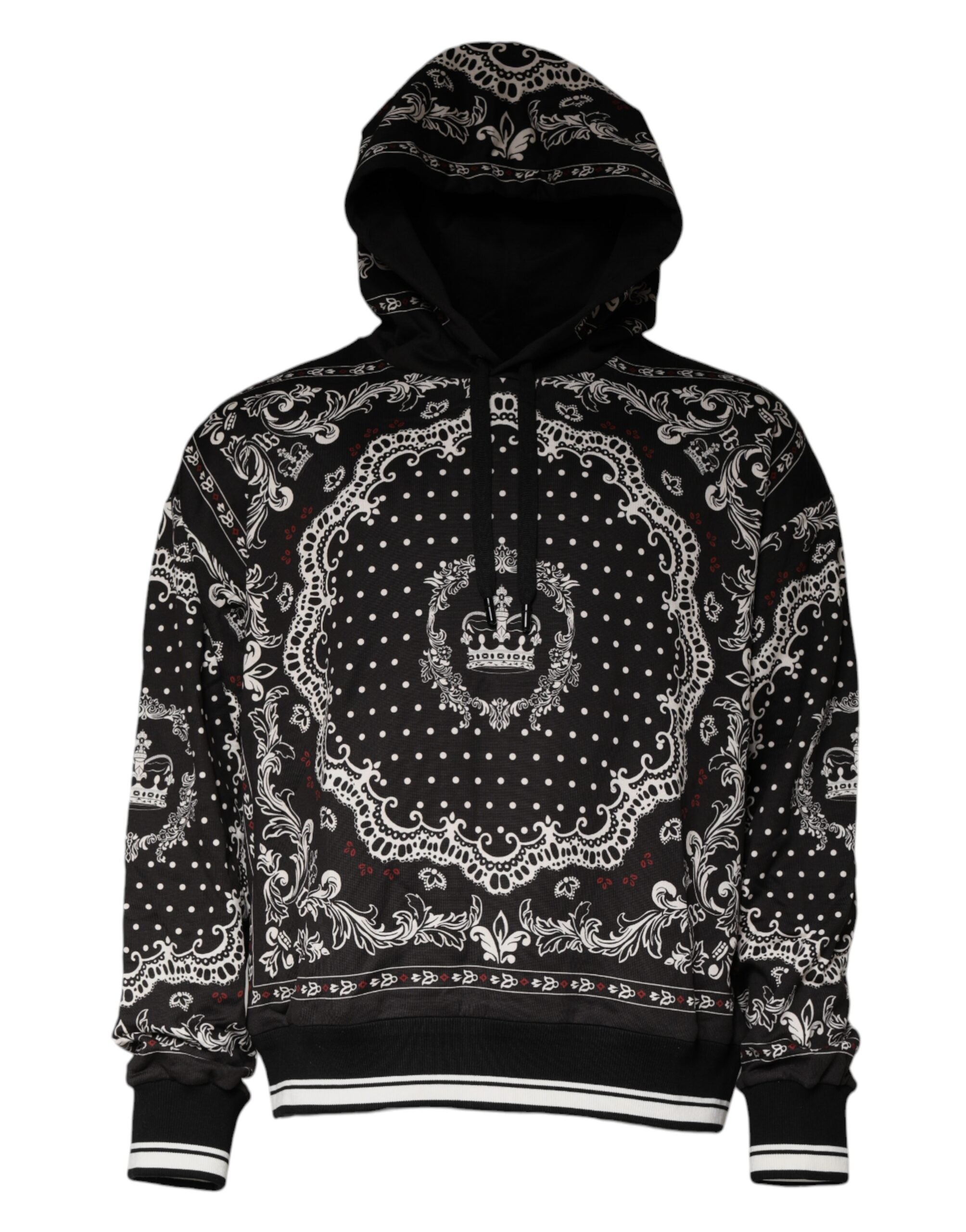 Dolce & Gabbana Kapuzenpullover mit Bandana-Print und Kronenlogo aus Baumwolle