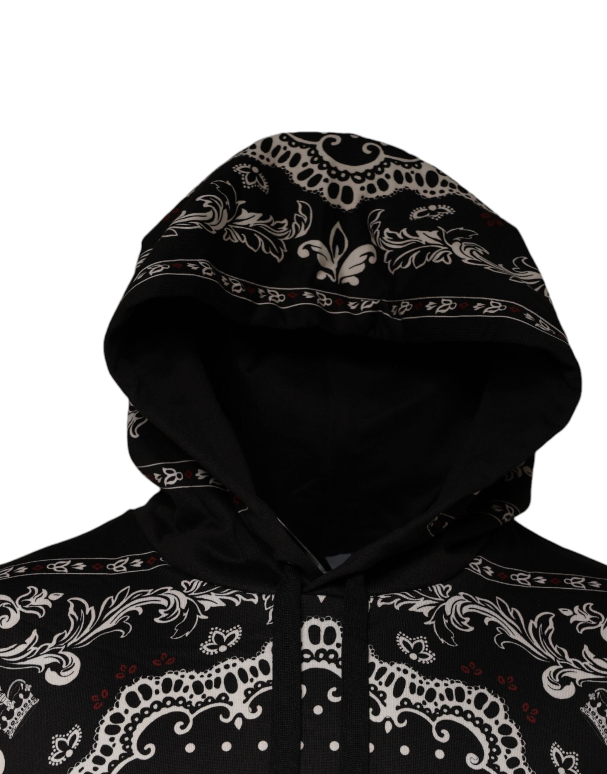 Dolce & Gabbana Kapuzenpullover mit Bandana-Print und Kronenlogo aus Baumwolle