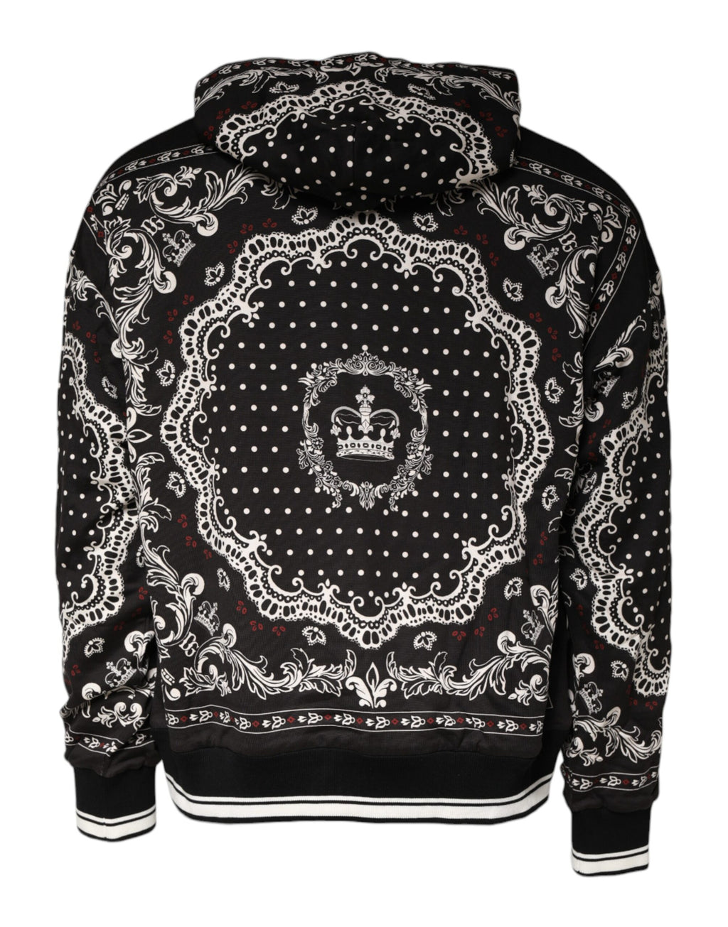 Dolce & Gabbana Kapuzenpullover mit Bandana-Print und Kronenlogo aus Baumwolle