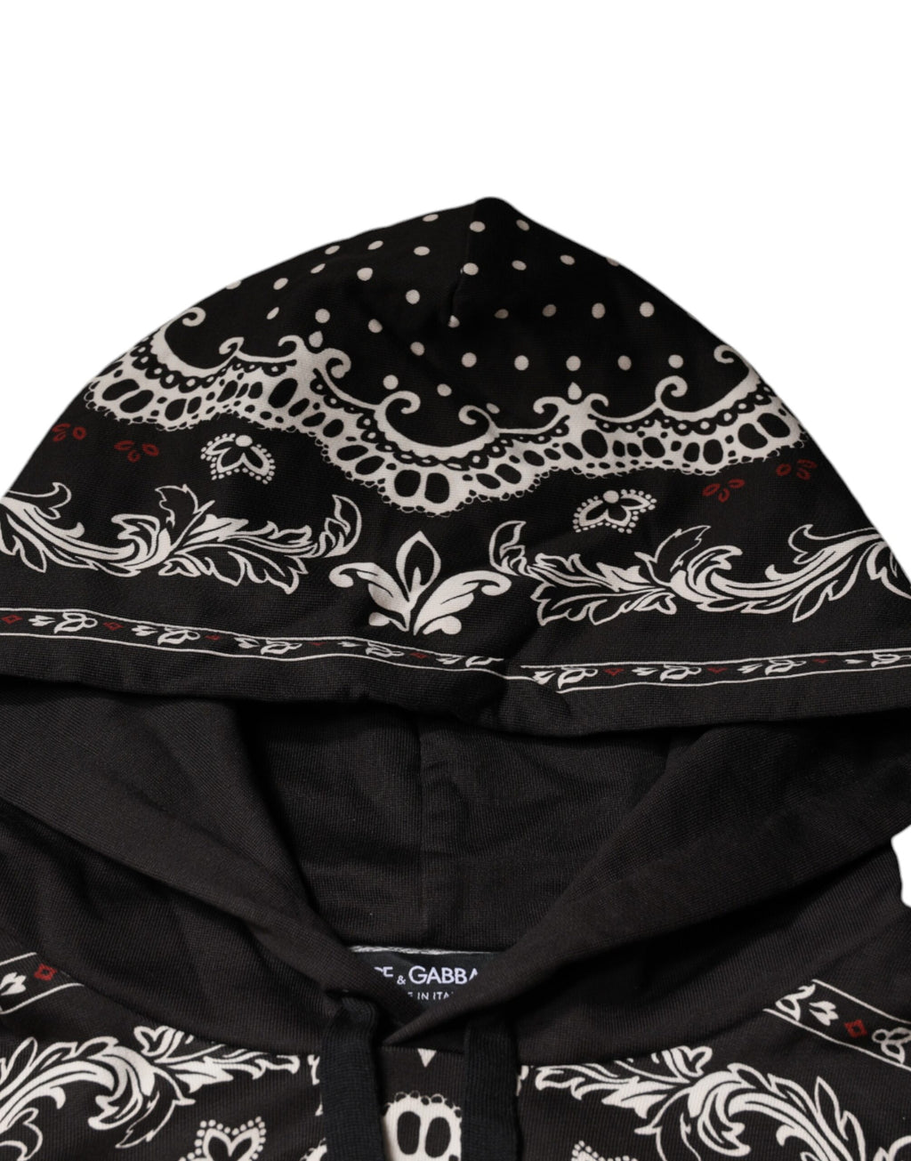 Dolce & Gabbana Kapuzenpullover mit Bandana-Print und Kronenlogo aus Baumwolle