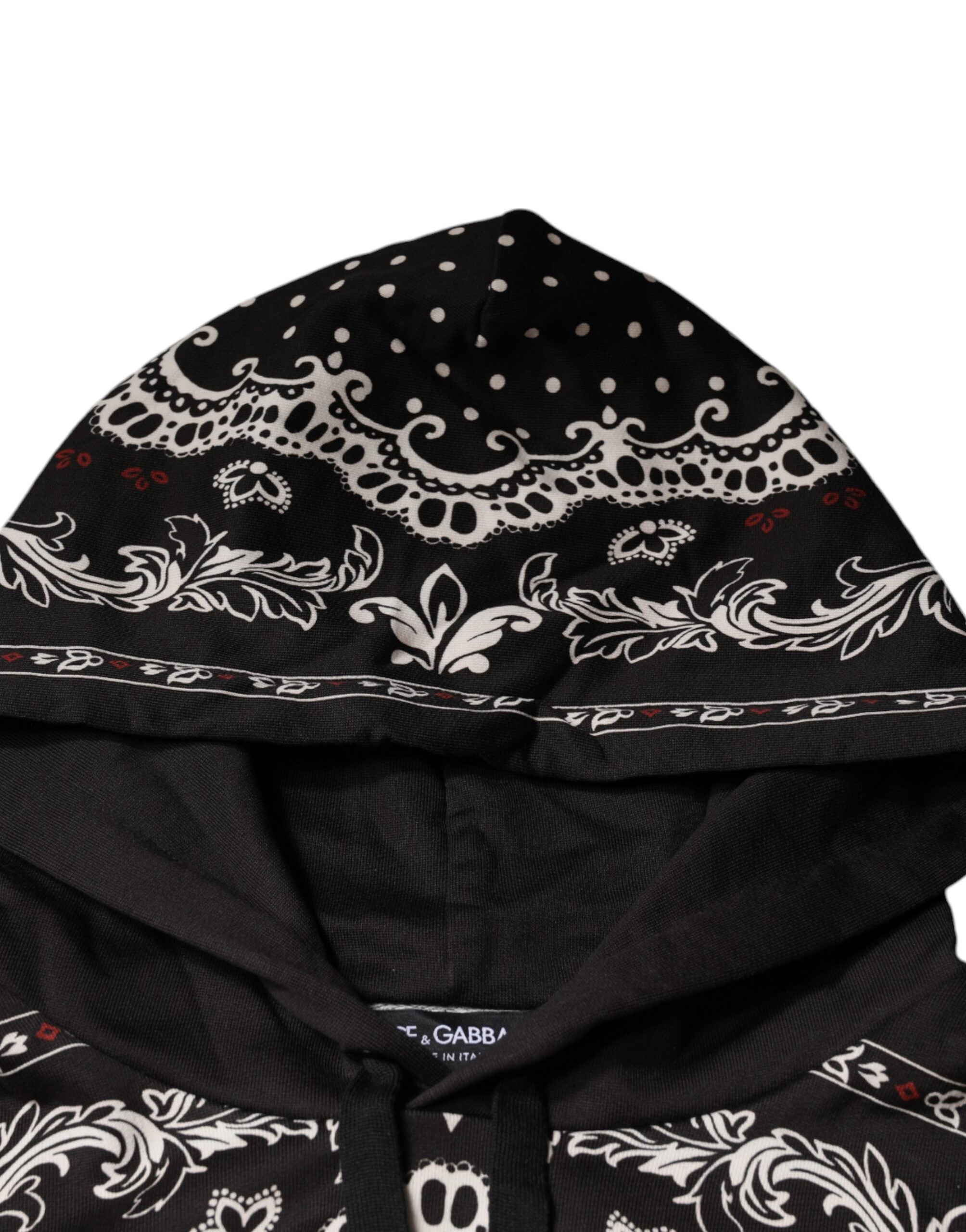 Dolce & Gabbana Kapuzenpullover mit Bandana-Print und Kronenlogo aus Baumwolle