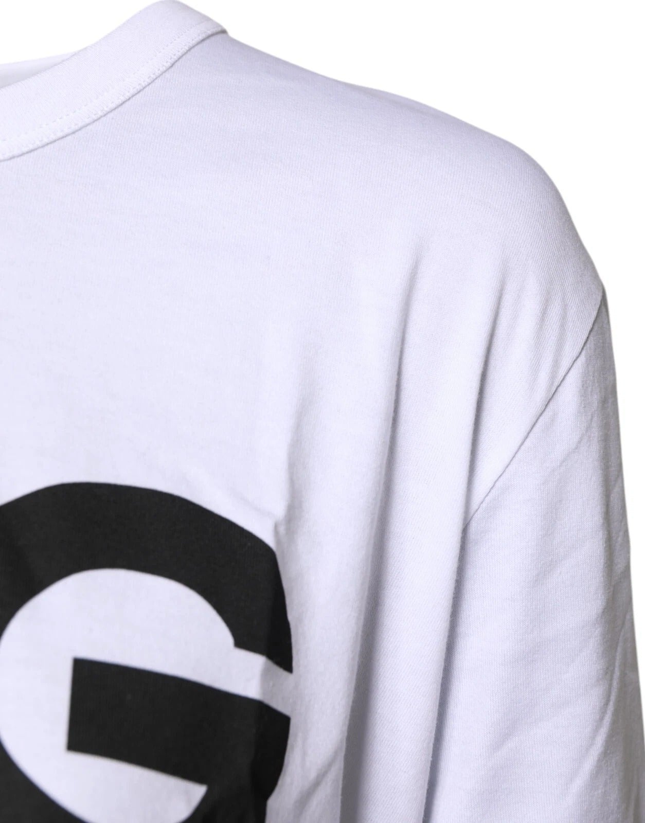 Dolce & Gabbana Weißes T-Shirt mit Grafikdruck und Rundhalsausschnitt aus Baumwolle