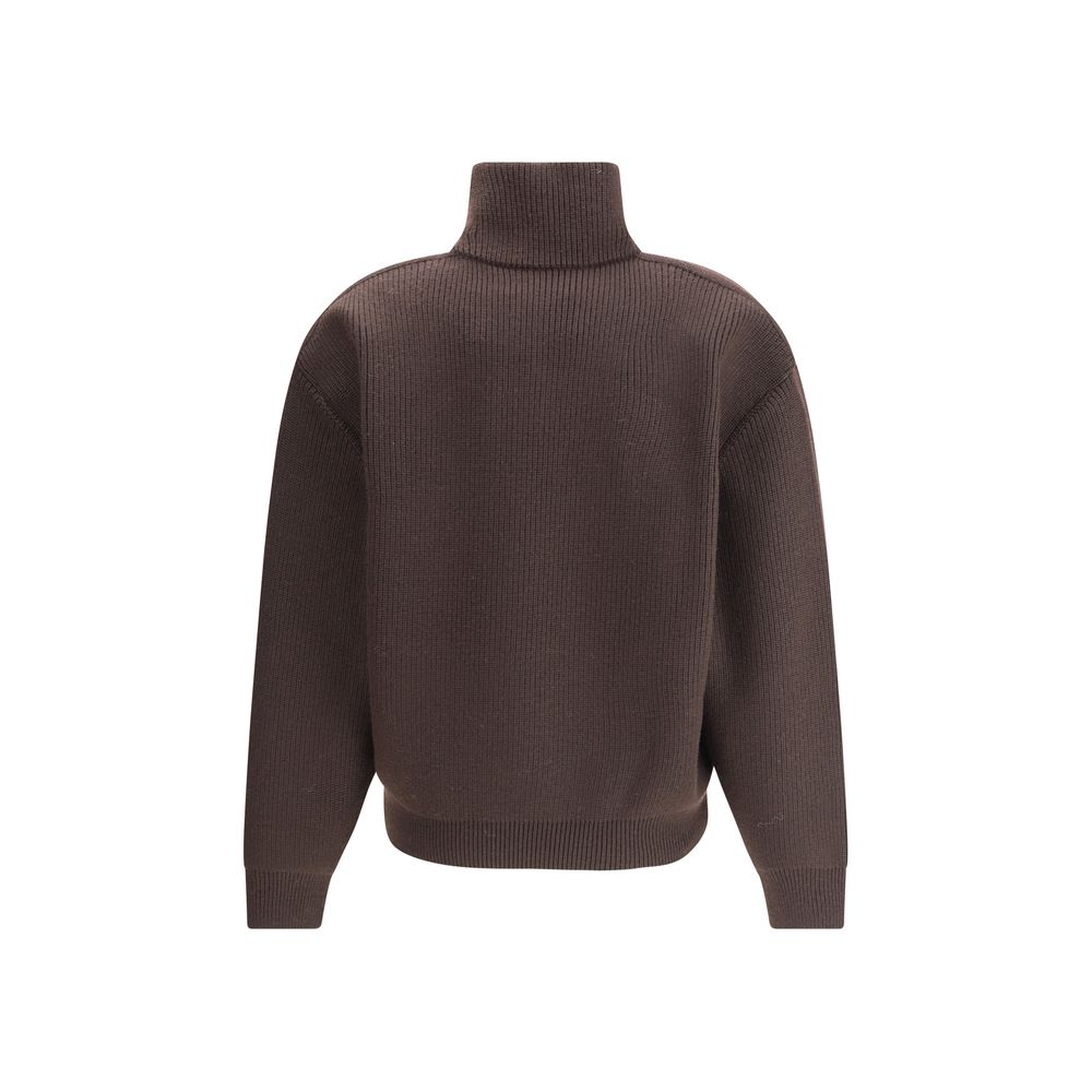 Saint Laurent Brauner Lammleder-Sweatshirt