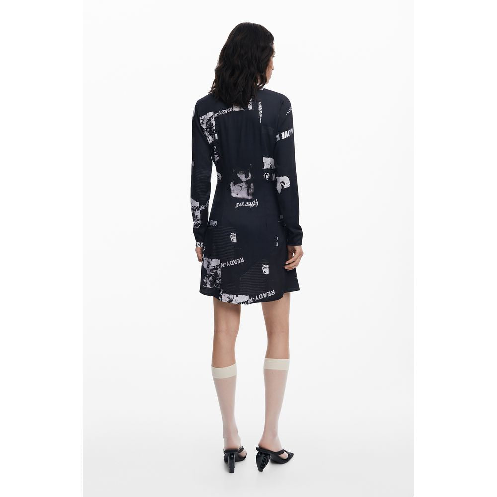 Desigual Schwarzes Elastan-Kleid