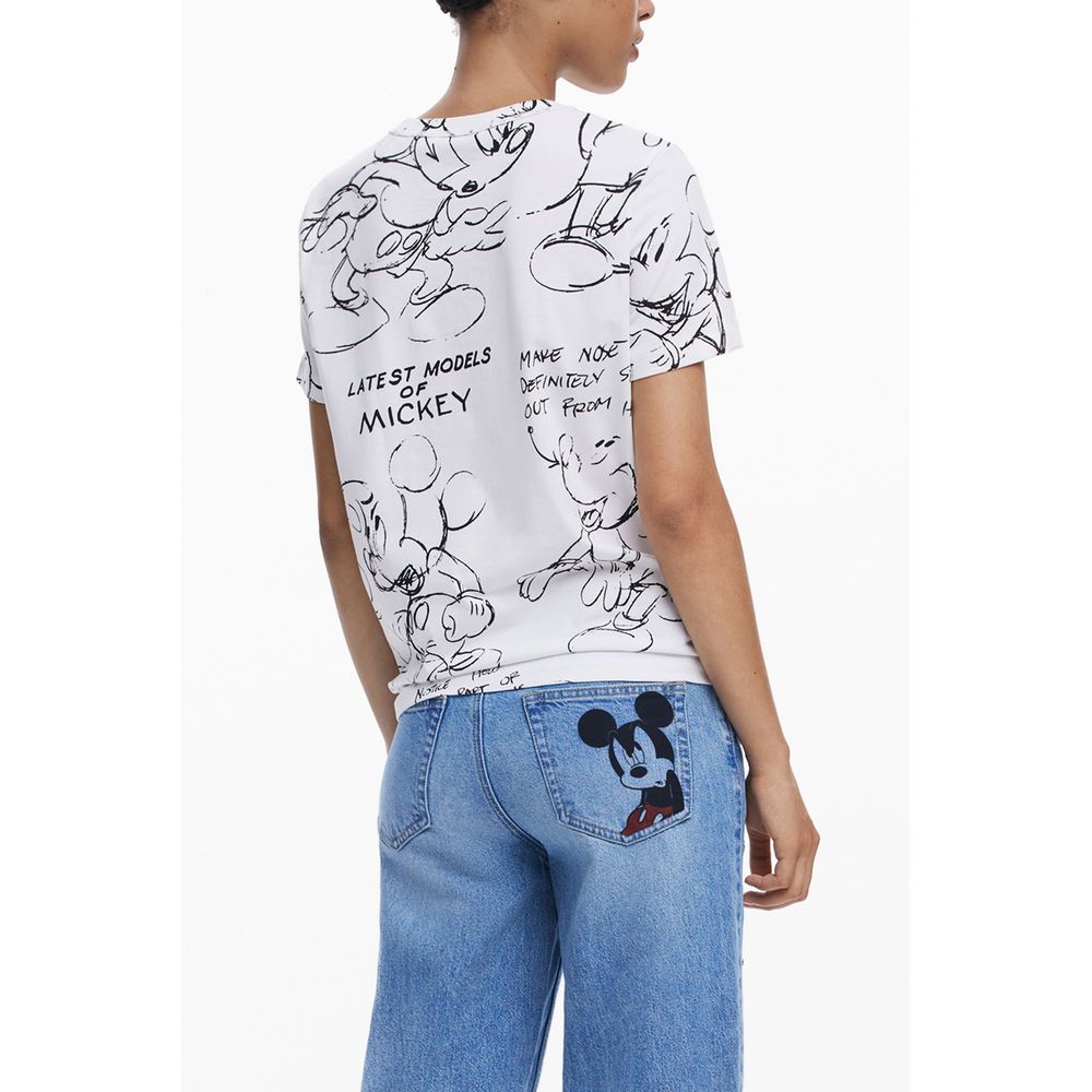 Desigual Weißes Baumwoll-T-Shirt