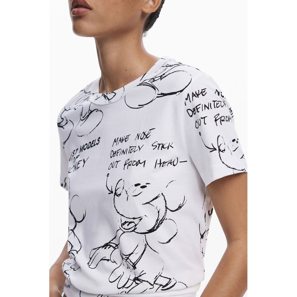 Desigual Weißes Baumwoll-T-Shirt