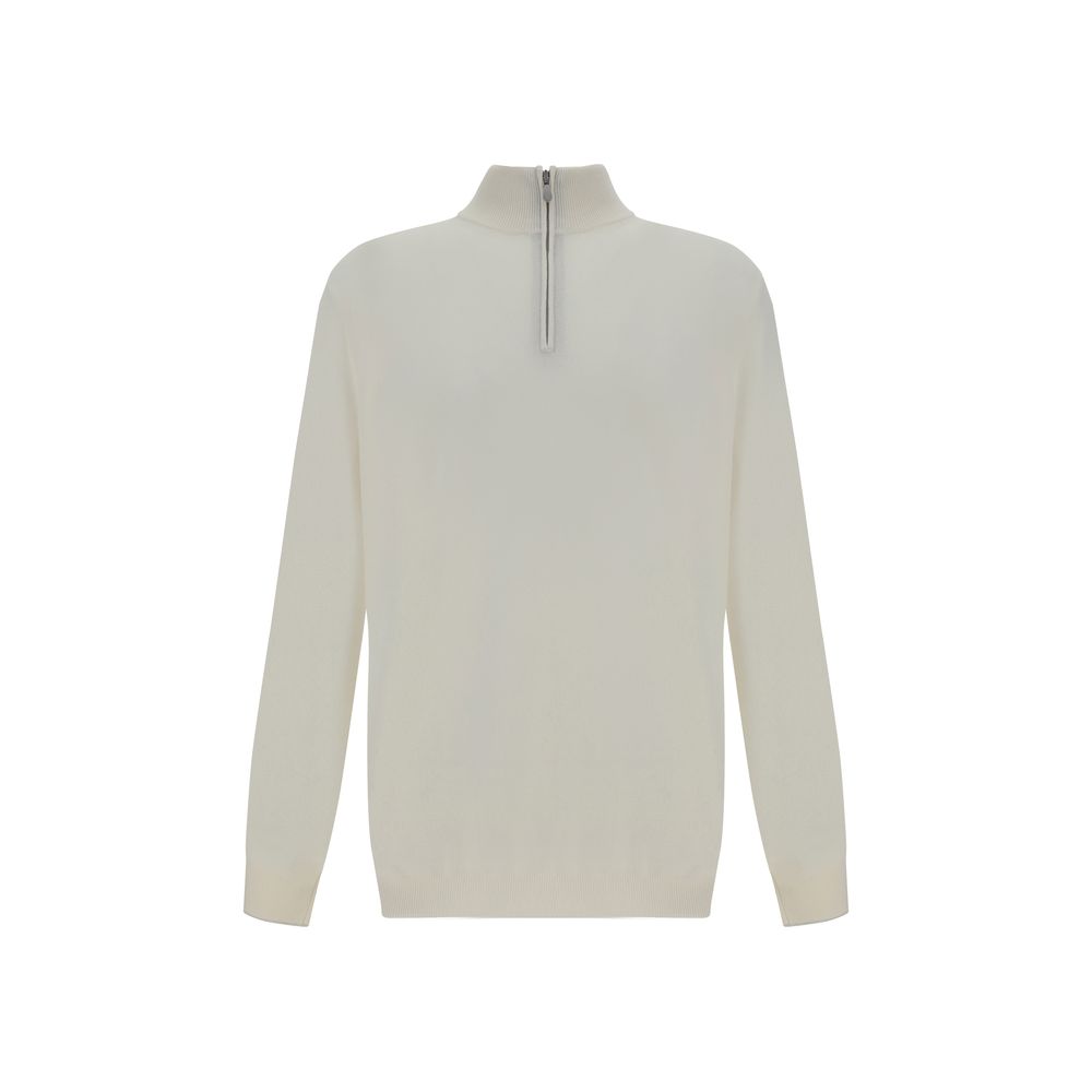 Brunello Cucinelli Weißer Kaschmirpullover