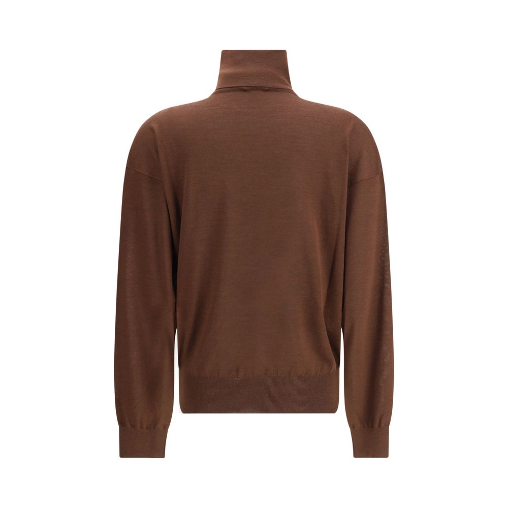 Saint Laurent Brauner Kaschmir-Rollkragenpullover