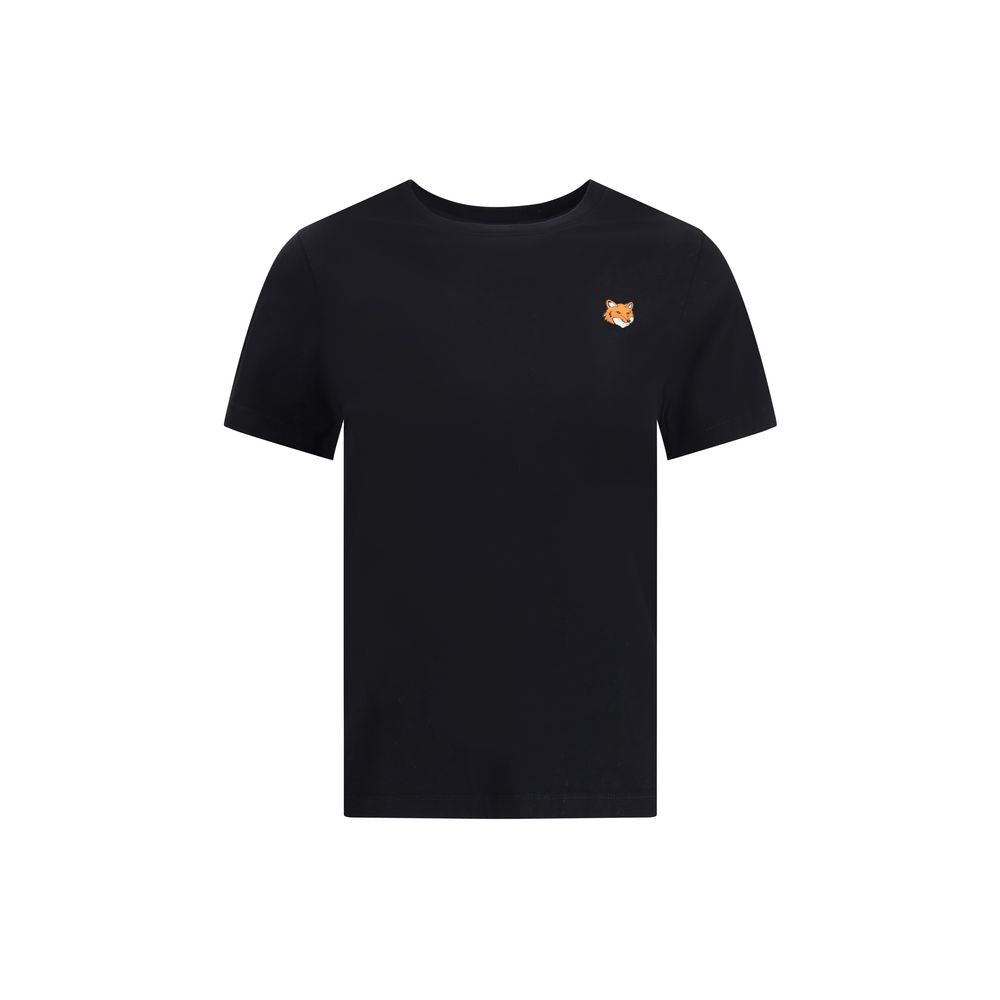 Maison Kitsuné Schwarzes Baumwoll-T-Shirt