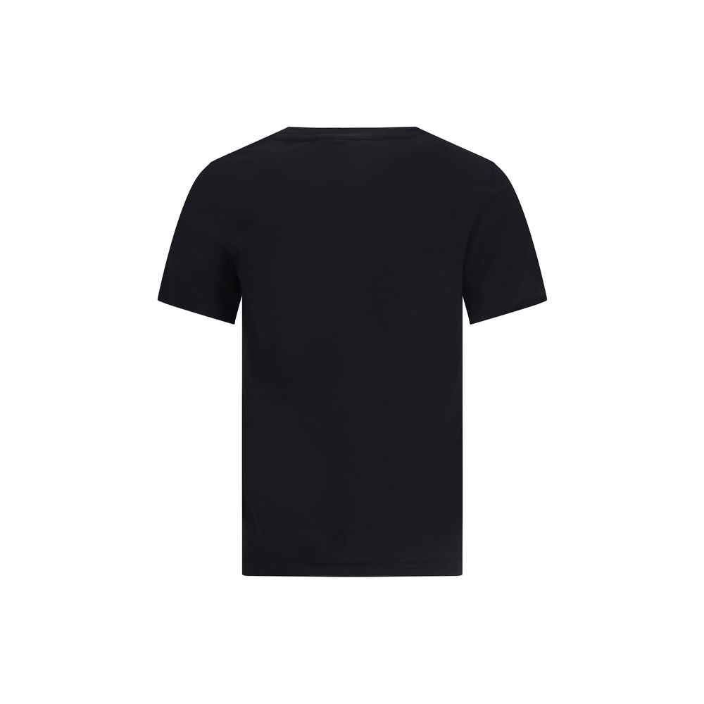 Maison Kitsuné Schwarzes Baumwoll-T-Shirt
